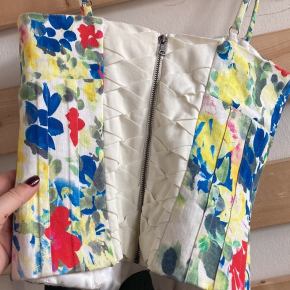 Alice + Olivia Zippered Floral Bustier - Picture 3 of 3